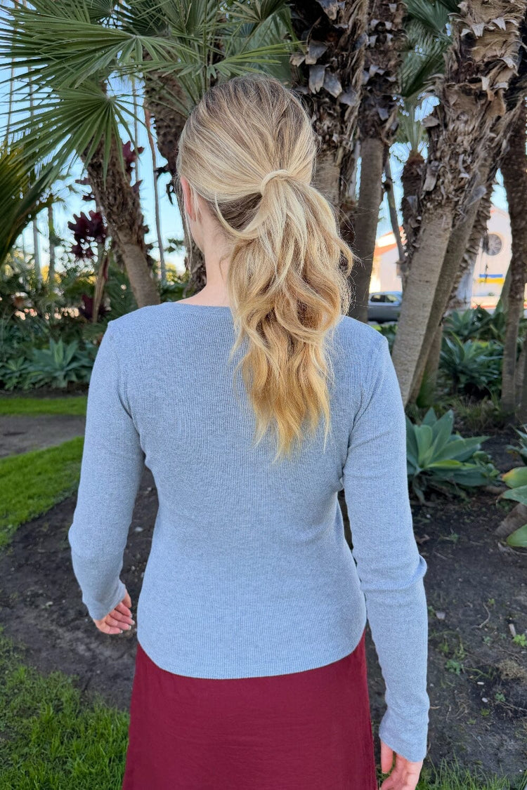 Zelly Ribbed Top | Ash Grey / XS/S