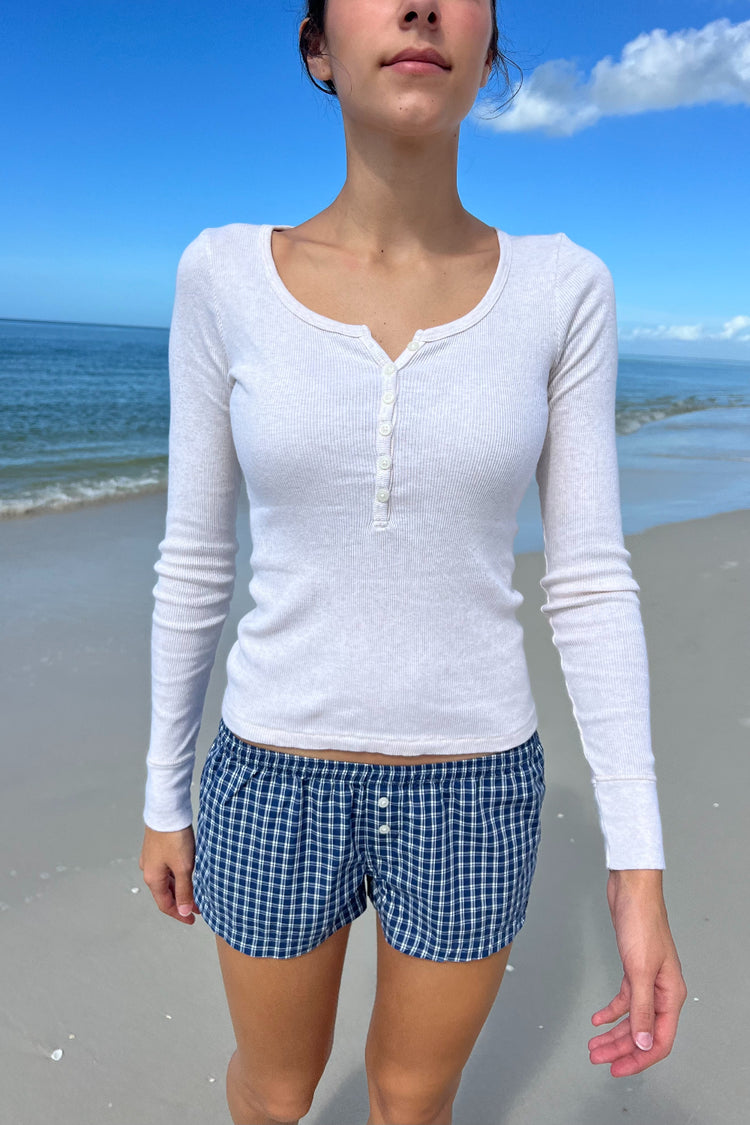 Zelly Long Sleeve Ribbed Top | Silver Grey / XS/S