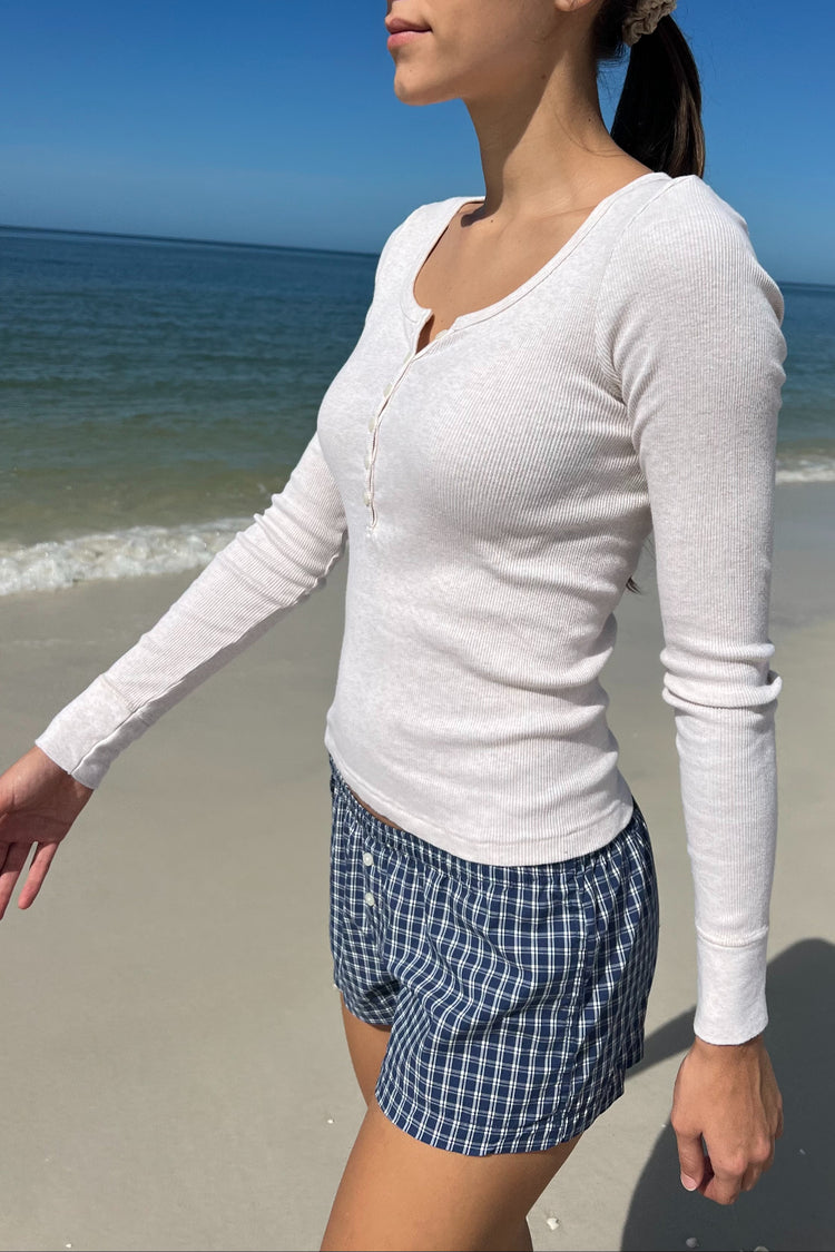 Zelly Long Sleeve Ribbed Top | Silver Grey / XS/S