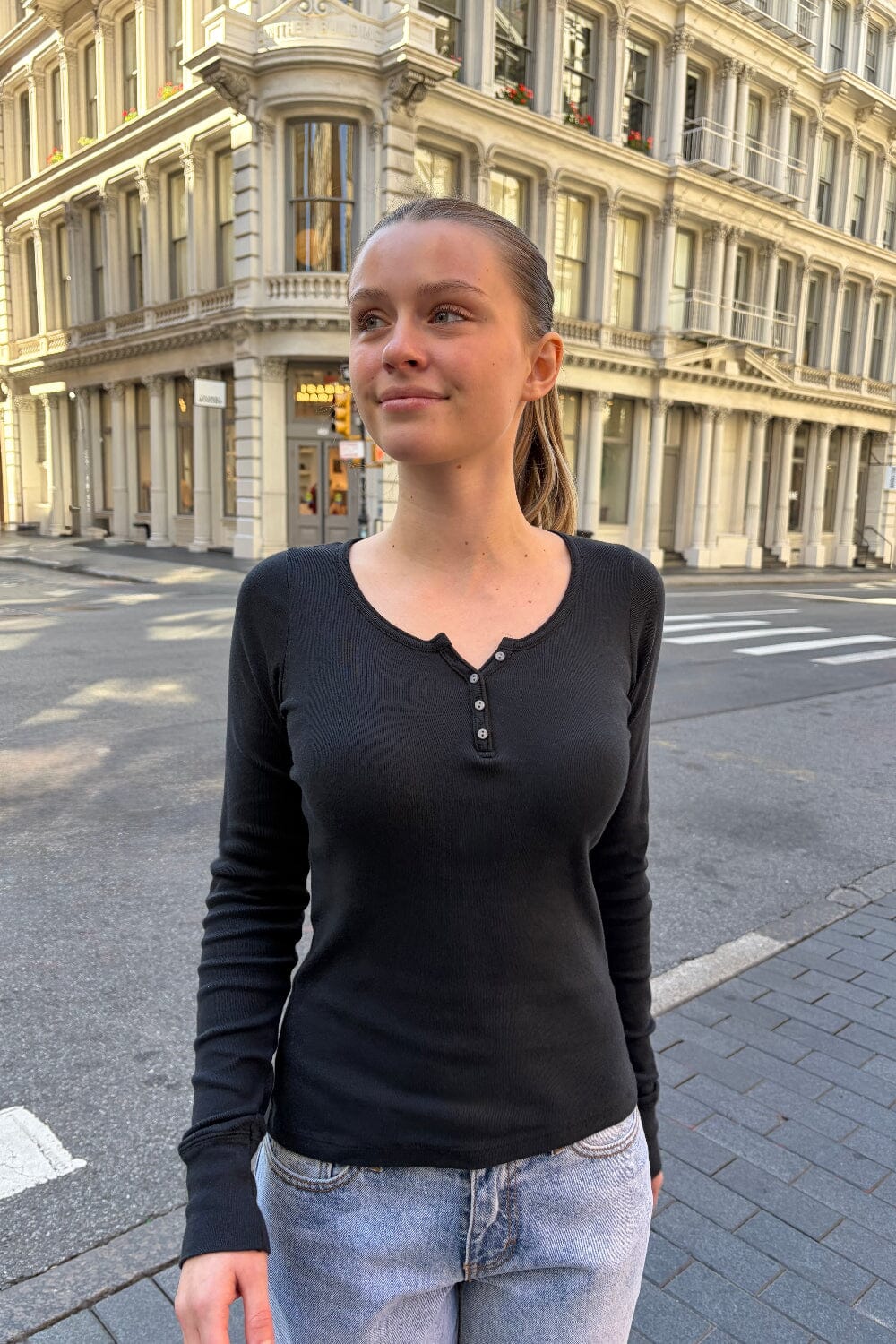 Zelly Long Sleeve Top | Black / XS/S