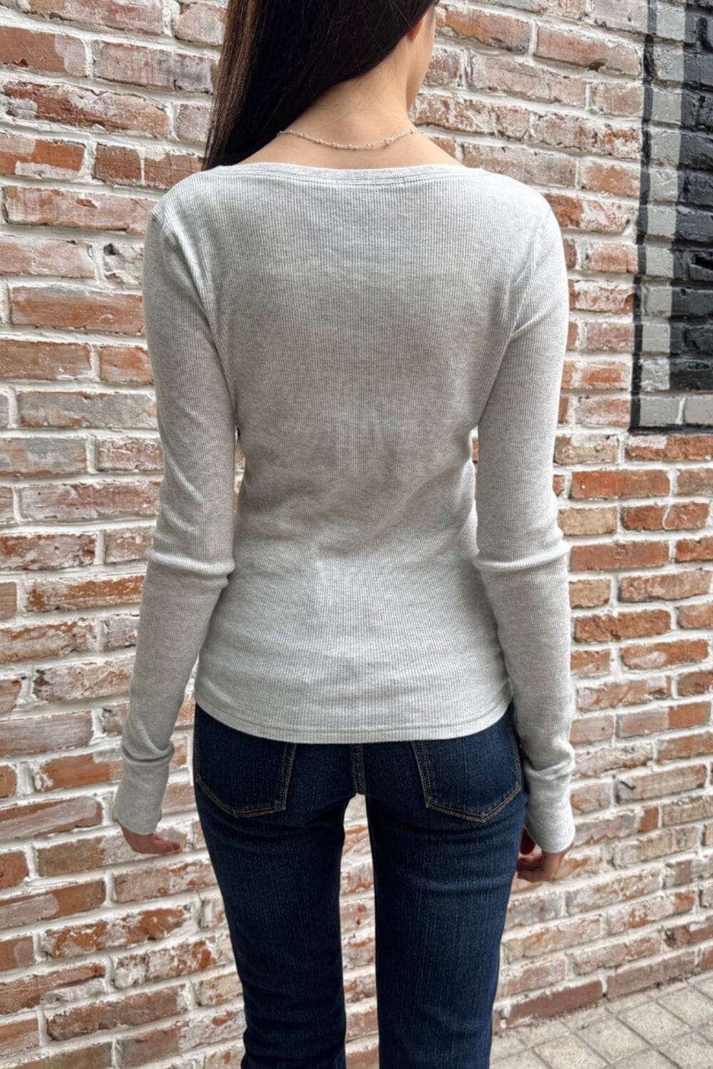 トップス SHISHIKUI RIBON/ GRAY Reiss Rib Knit Henley Jumper in Grey | REISS