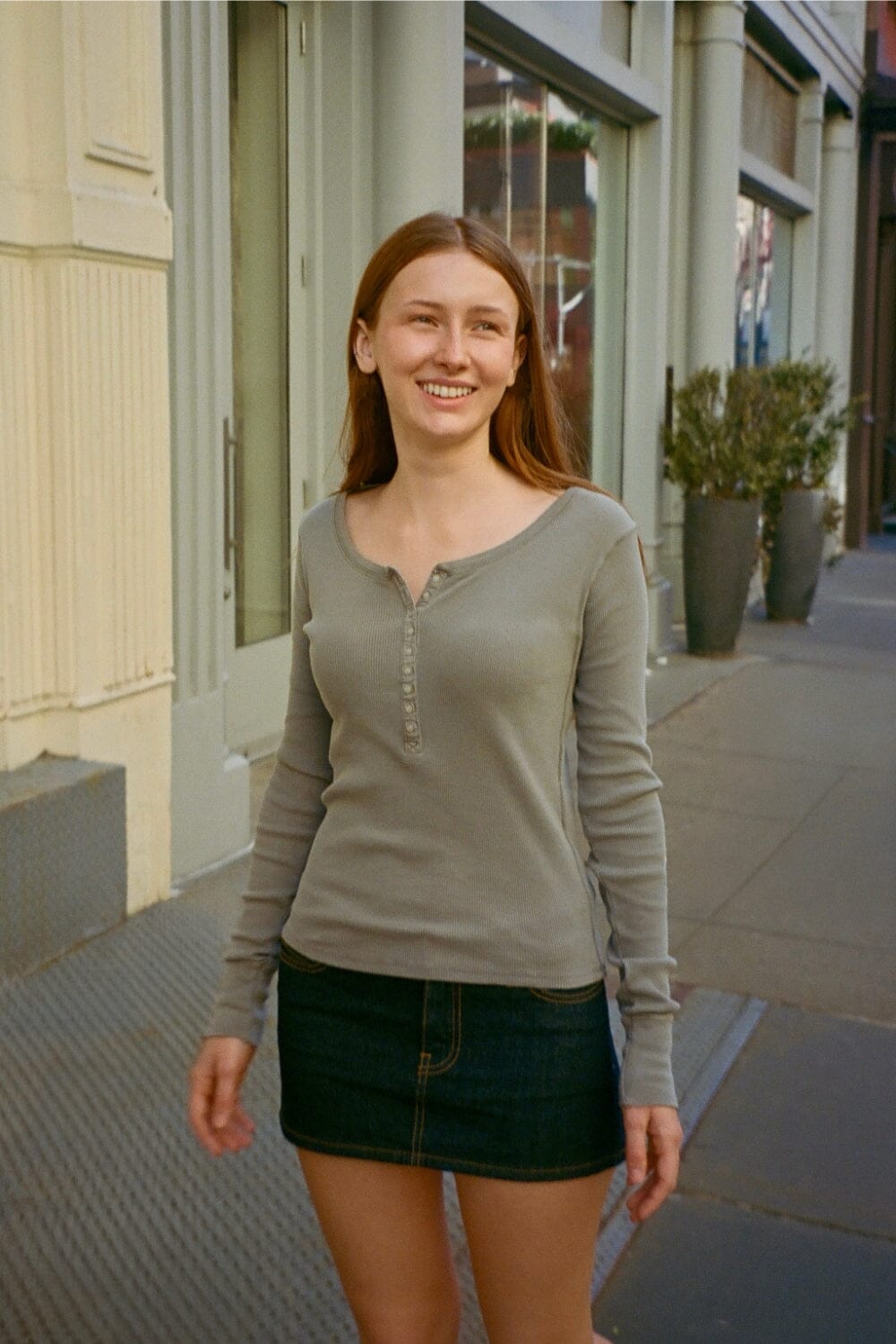 Zelly Ribbed Top | Ash Grey / XS/S