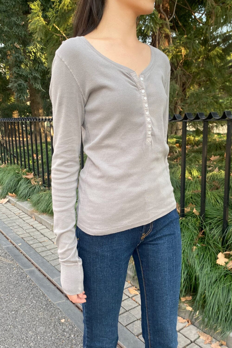 Zelly Long Sleeve Top | Ash Grey / XS/S