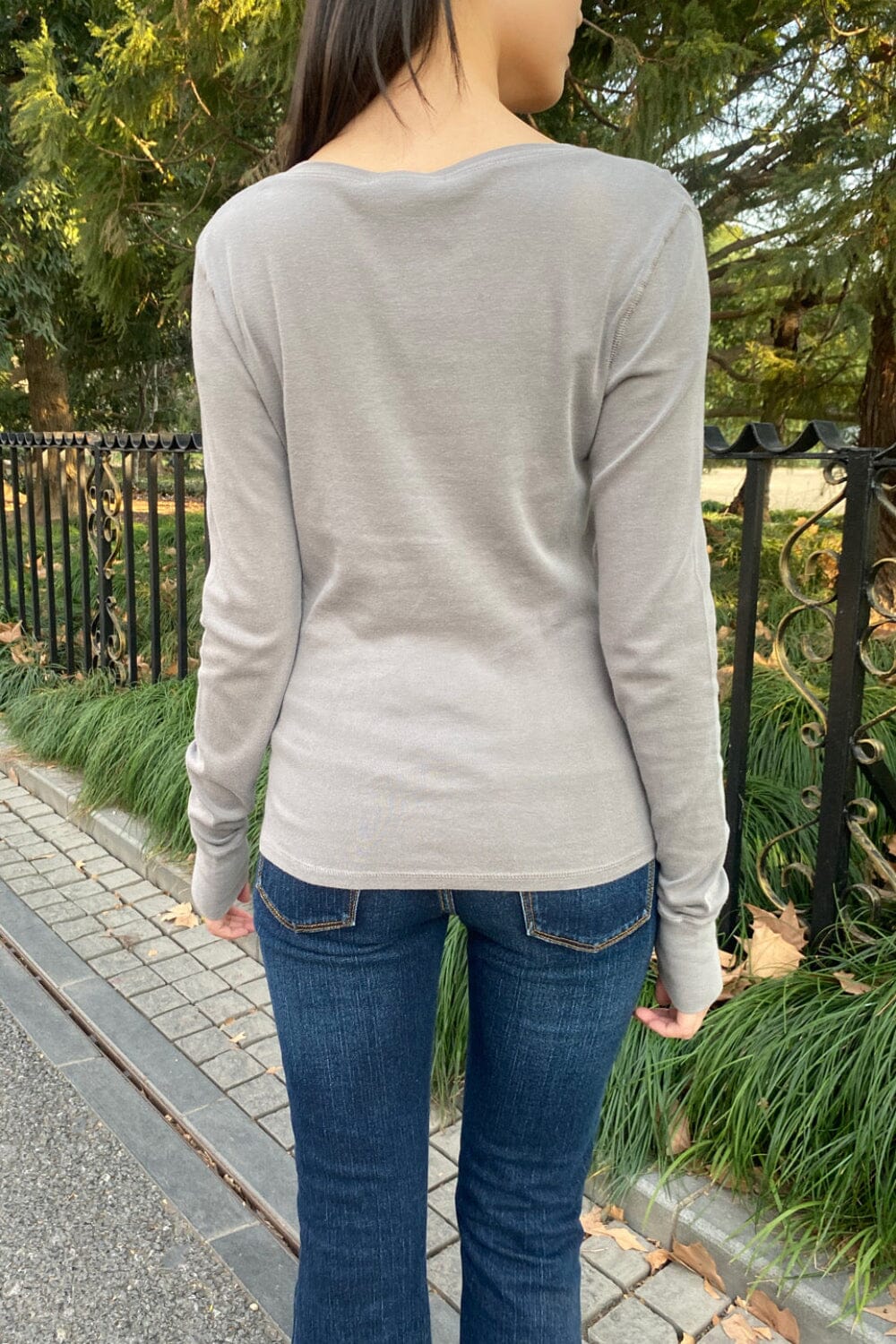 Zelly Long Sleeve Top | Ash Grey / XS/S