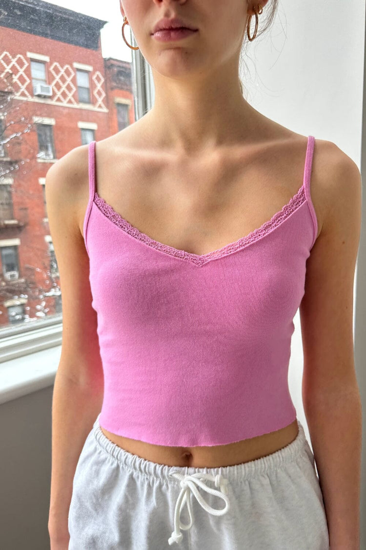 Nicolette Lace Tank | Bubblegum Pink XS/S