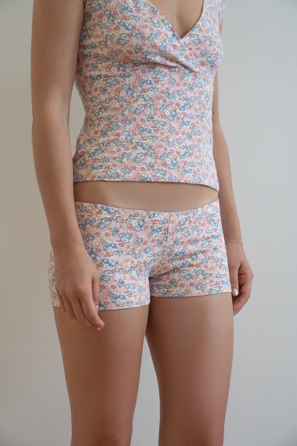 Floral Boyshort Boxer Underwear | Pink and Brown Blue Floral