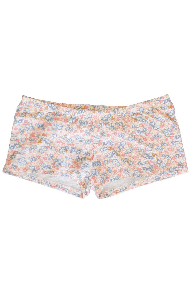 Floral Boyshort Boxer Underwear | Pink And Brown Blue Floral