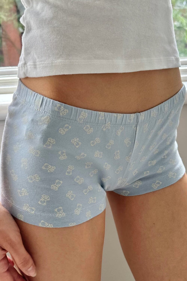 Teddy Bear Boxer Underwear | Light Blue with White Teddy Bears / XS/S