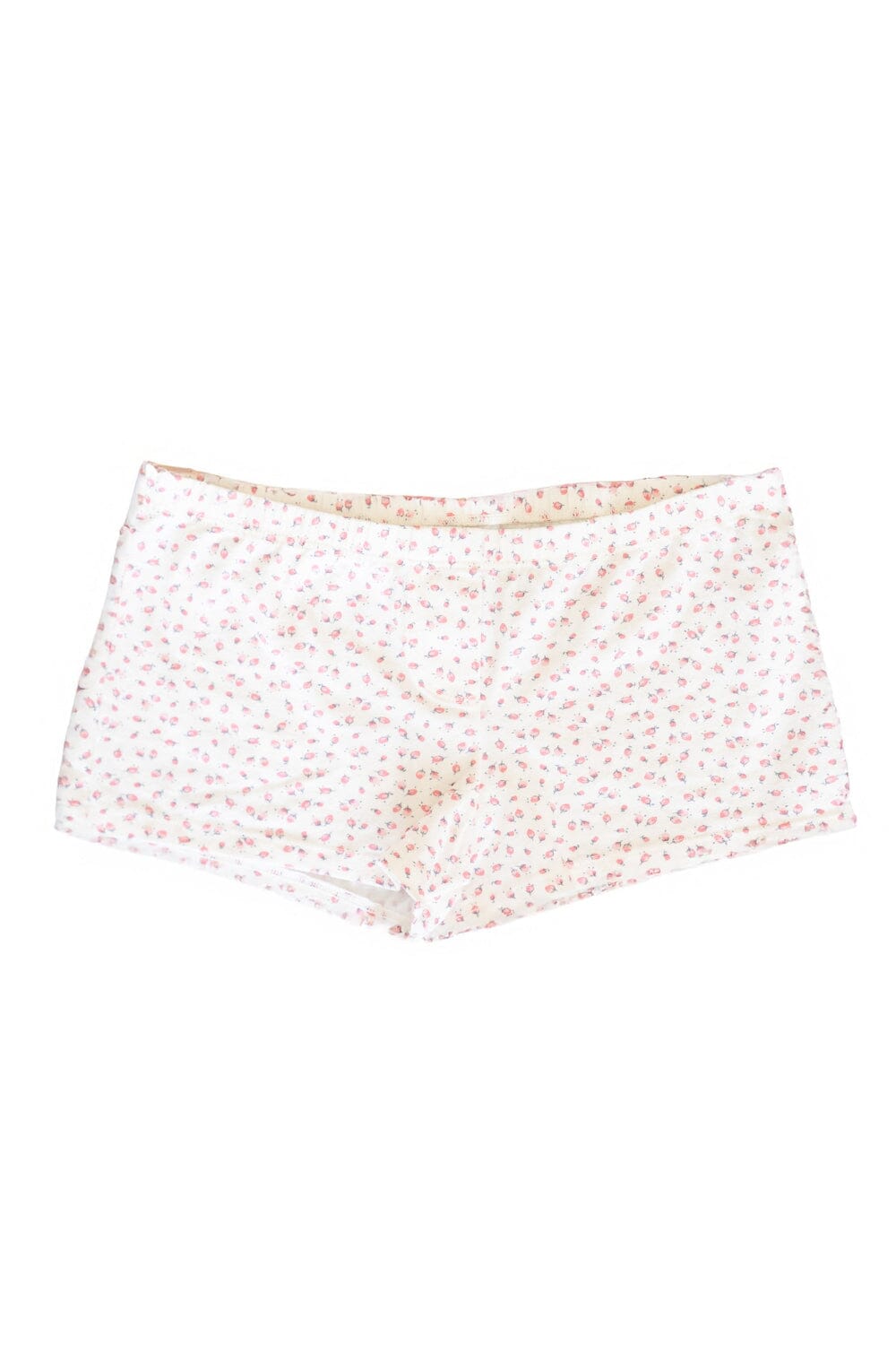 Floral Boyshort Boxer Underwear | White With Pink Rose Floral