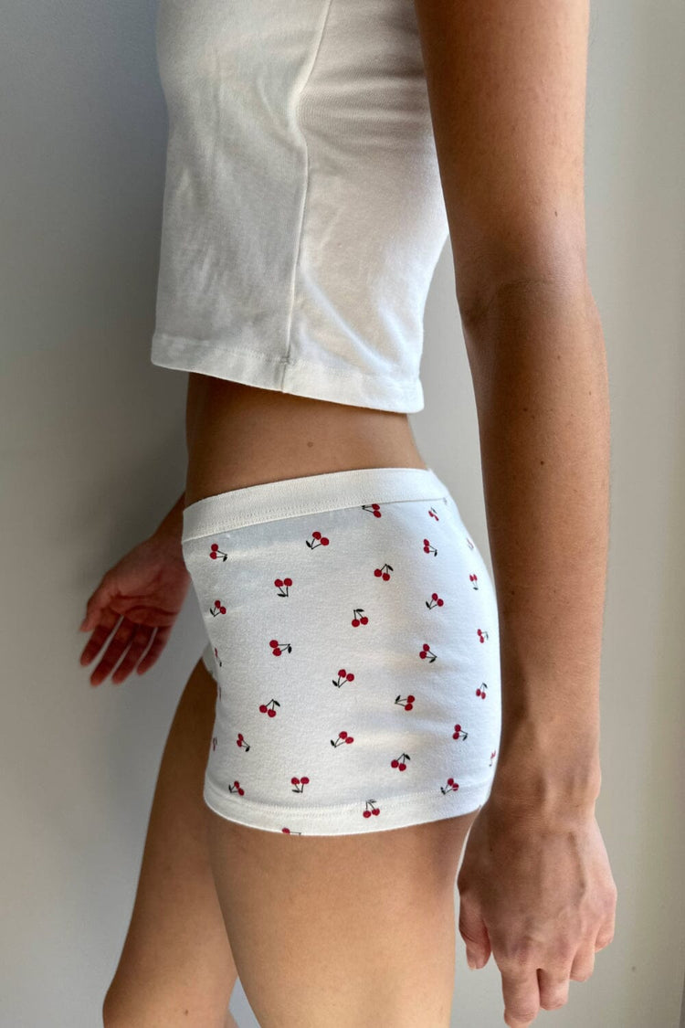 Cherry Boxer Underwear | White / XS/S