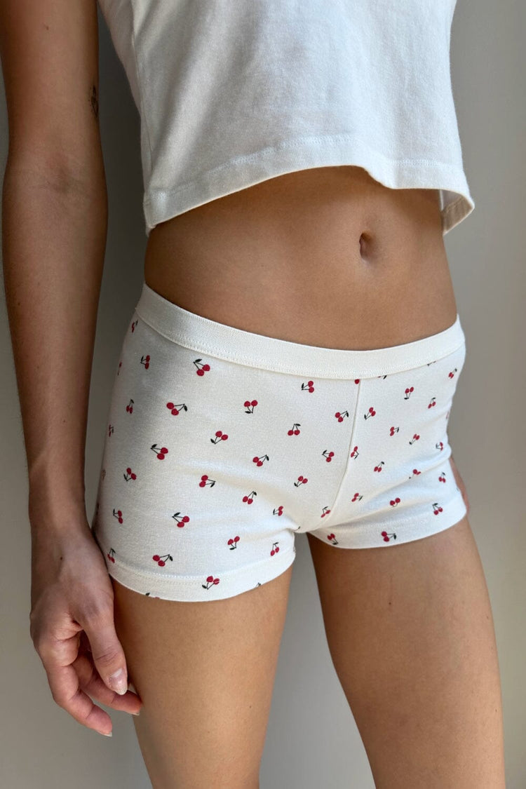 Cherry Boxer Underwear | White / XS/S