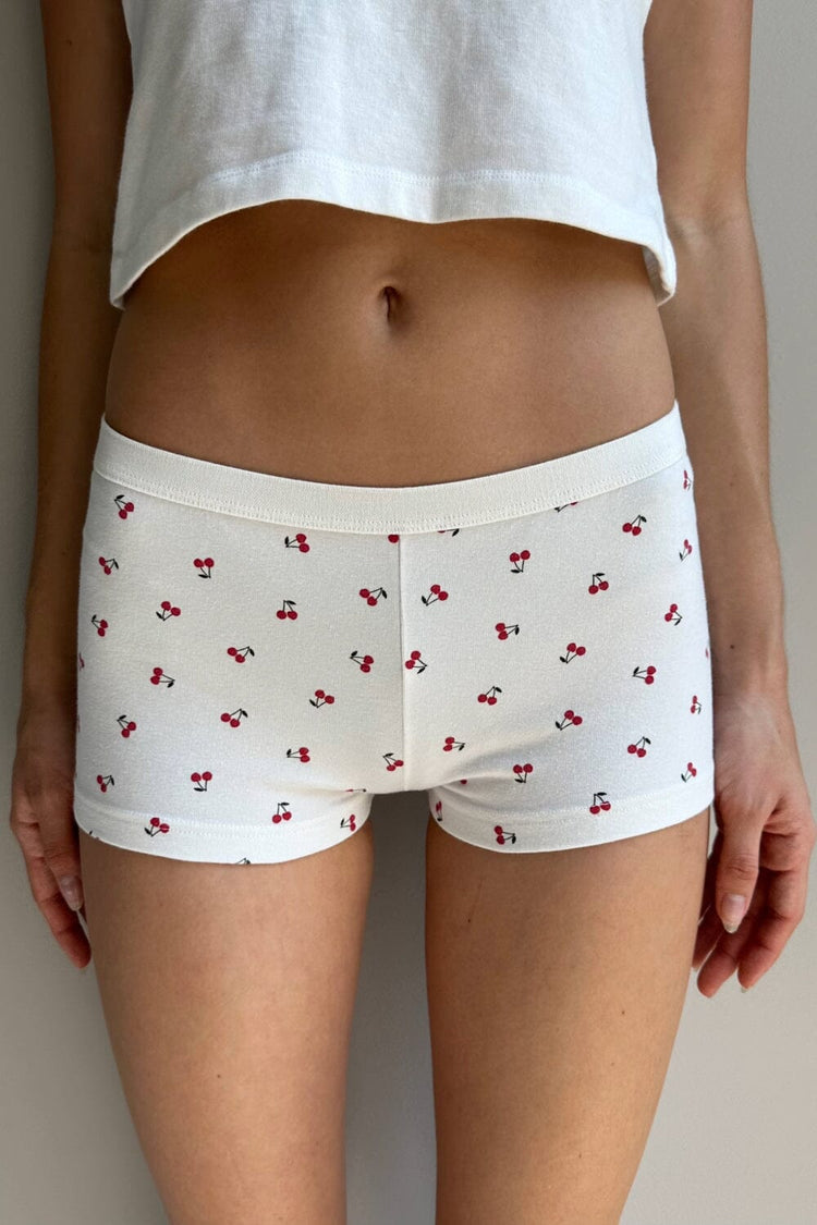 Cherry Boxer Underwear | White / XS/S