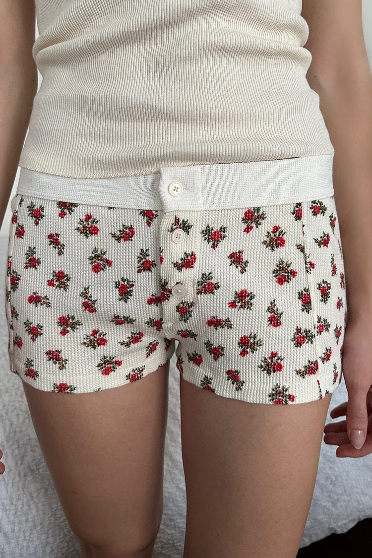 Ivory With Red And Green Floral / XS/S