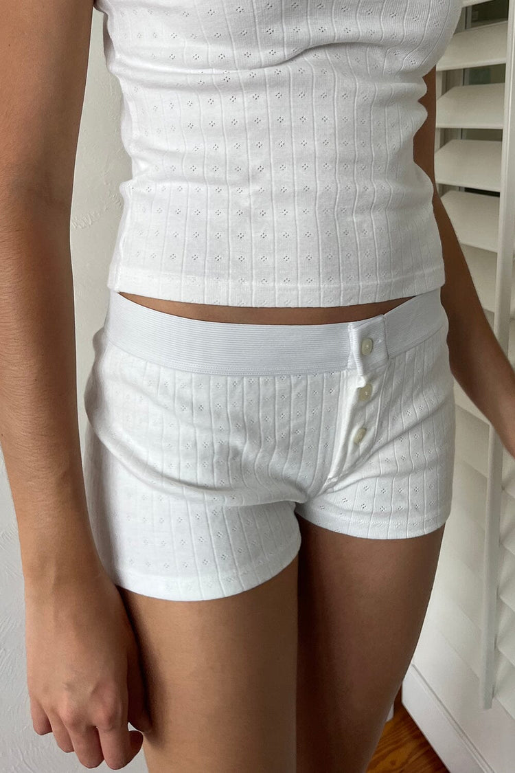 Boyshort Eyelet Underwear | Natural White / XS/S