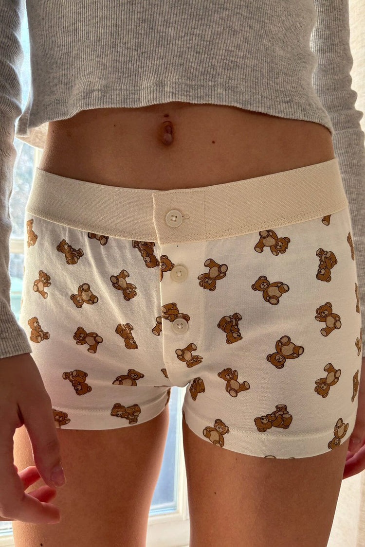 Boyshort Teddy Bear Underwear | Ivory / XS/S