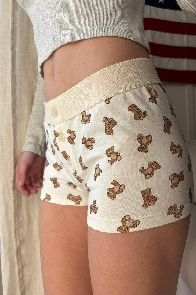 Boyshort Teddy Bear Underwear | Ivory / XS/S