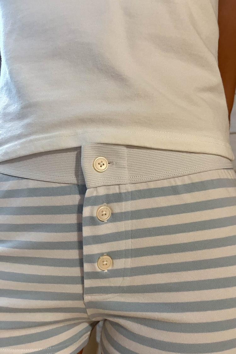 Boy Short Stripe Underwear | Light Blue White Stripes / XS/S
