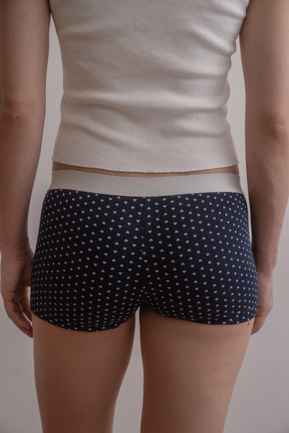 Navy Blue with White Hearts / XS/S