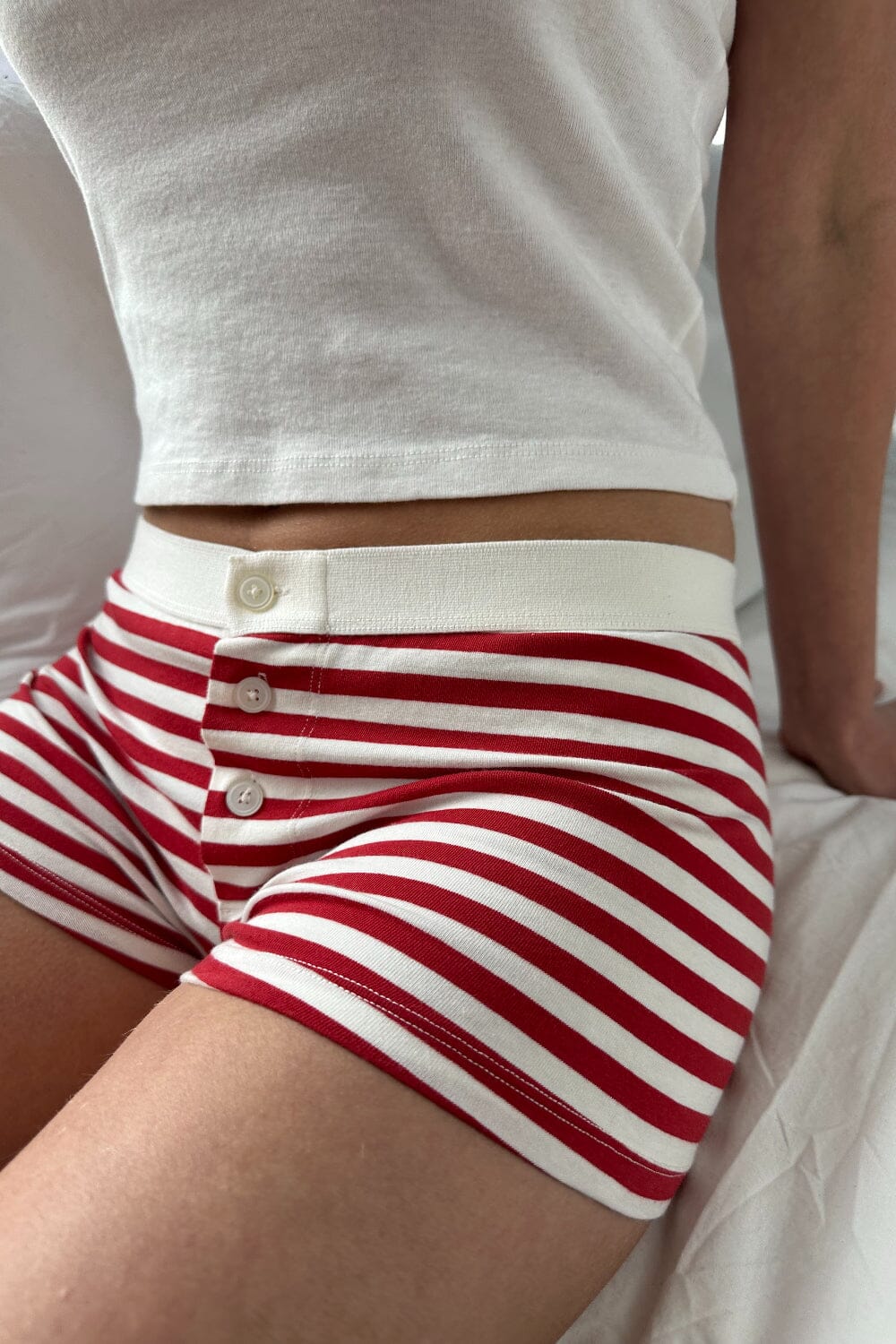 White With Red Striped / XS/S