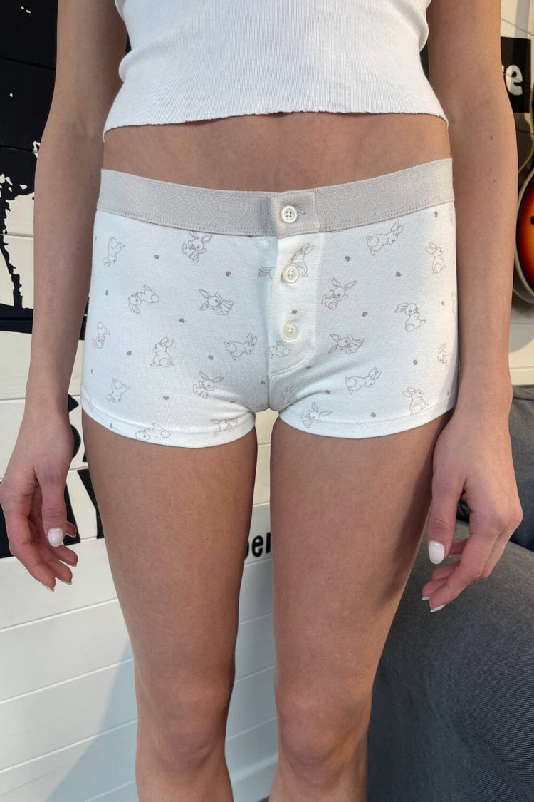 Boy Short Bunny Underwear | Bunny and Hearts / XS/S