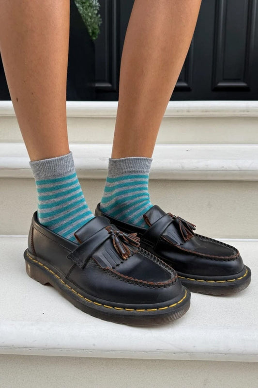 Teal and Heather Grey Stripes