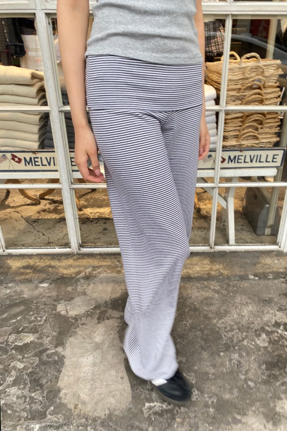 Priscilla Striped Pants | Navy Blue White Stripes / XS/S