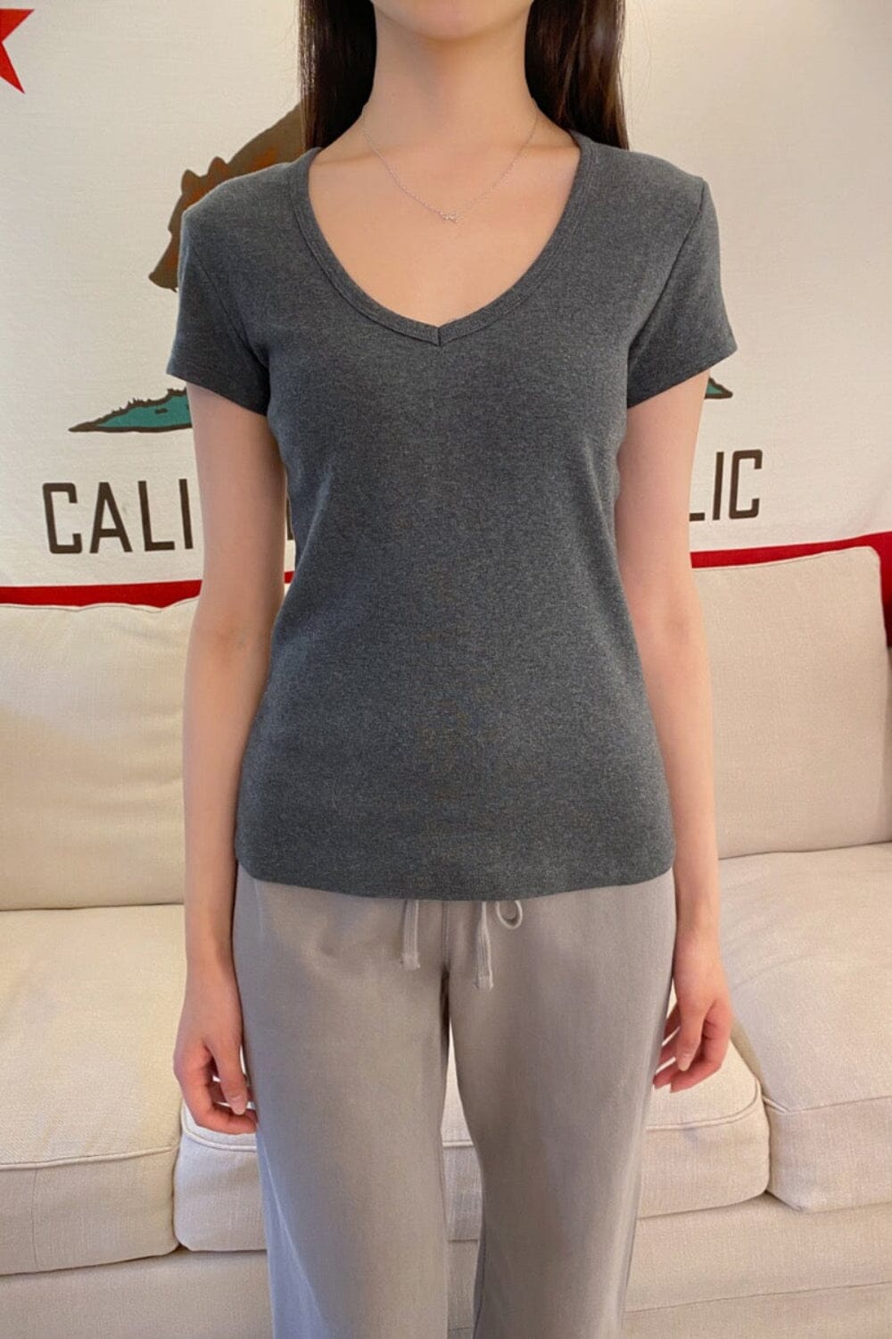 Safiya Top | Dark Heather Grey / XS/S