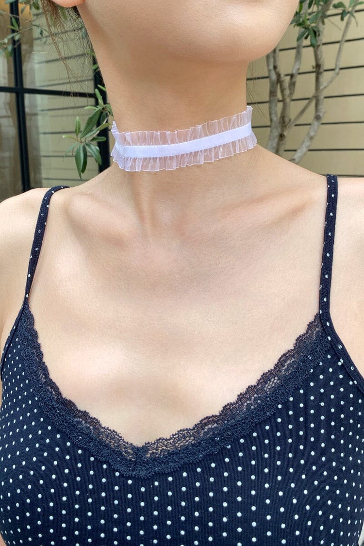 Ribbon Choker | White