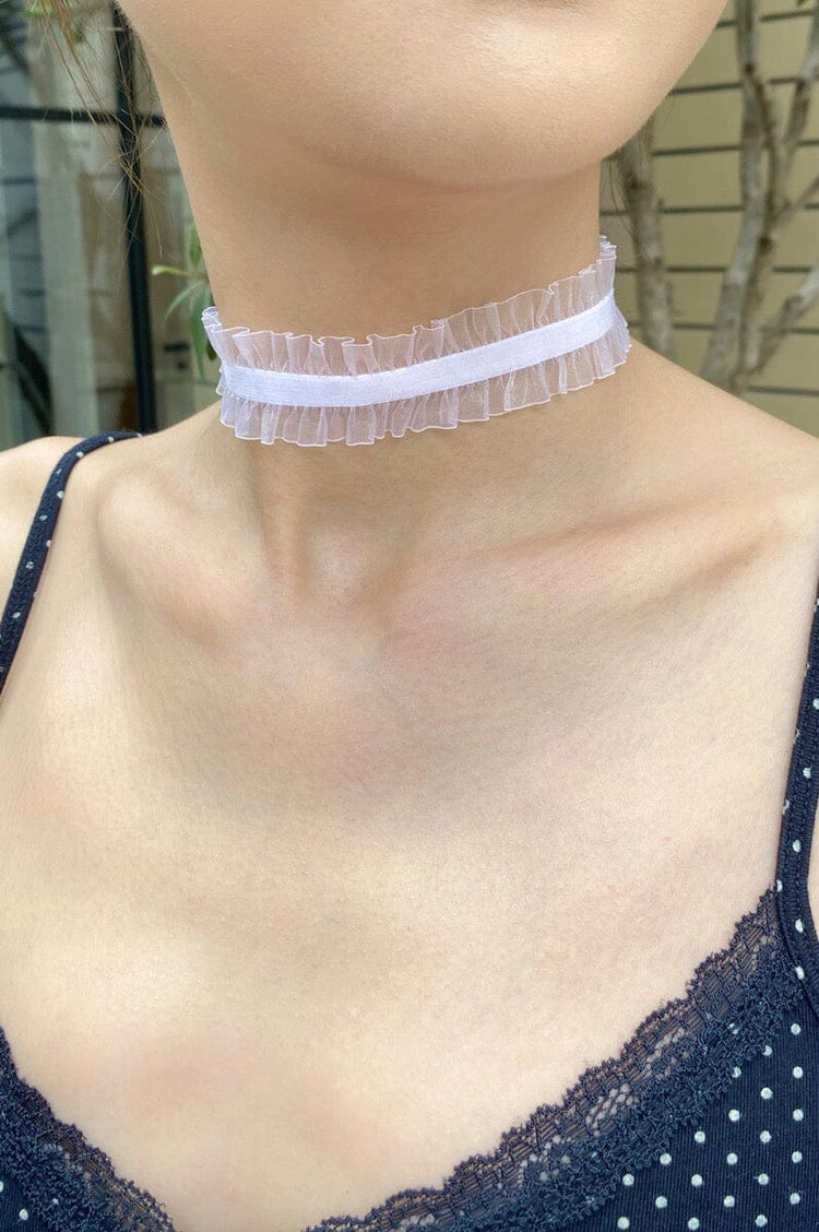 Ribbon Choker | White