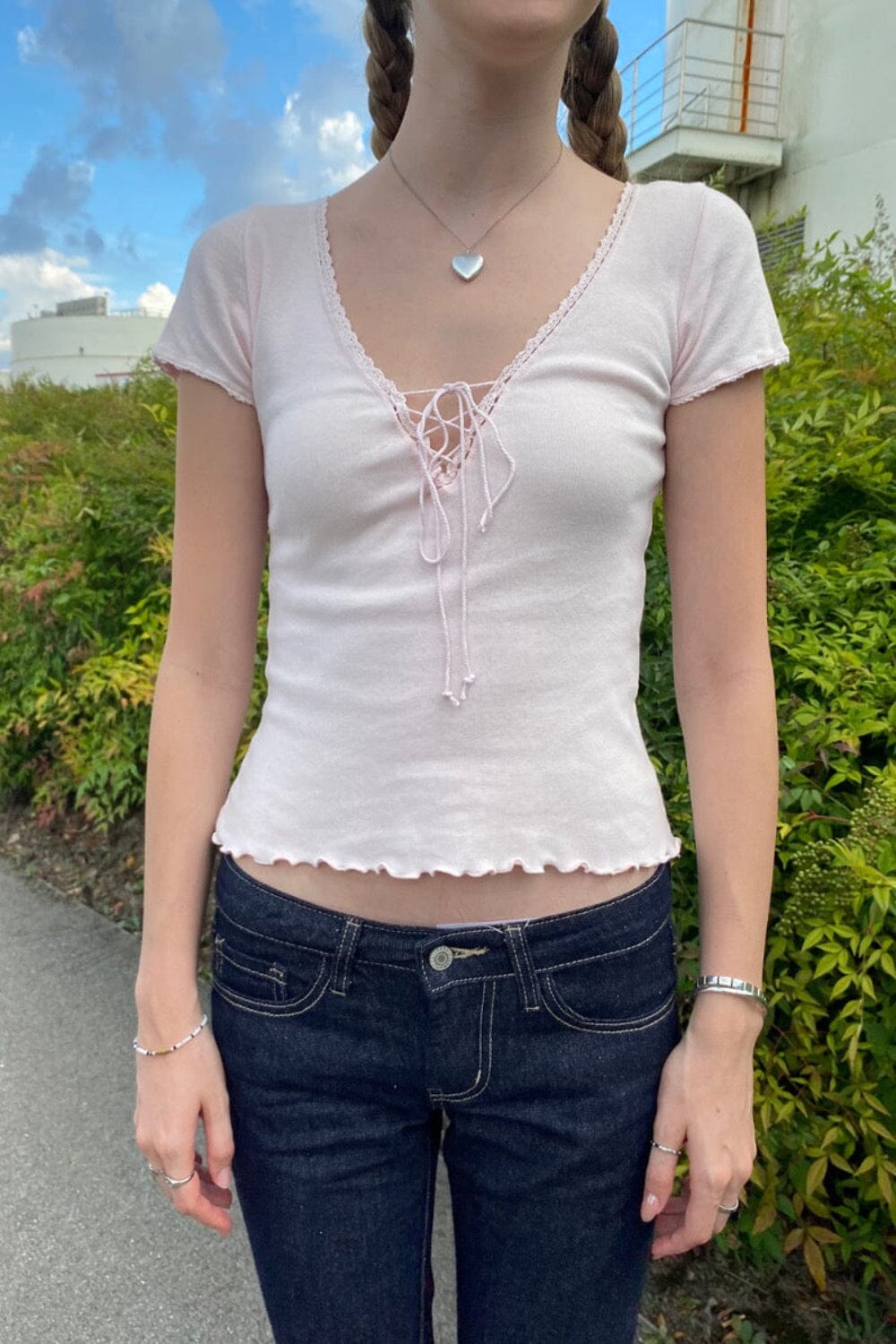 Tania Lace Top | Light Pink / XS/S