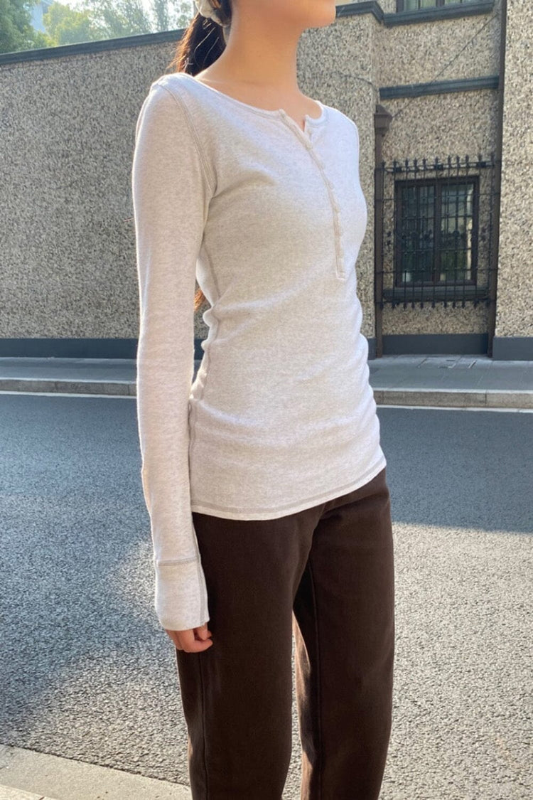 Zelly Long Sleeve Top | White Heather / XS/S