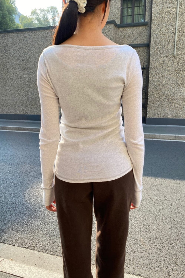 Zelly Long Sleeve Top | White Heather / XS/S