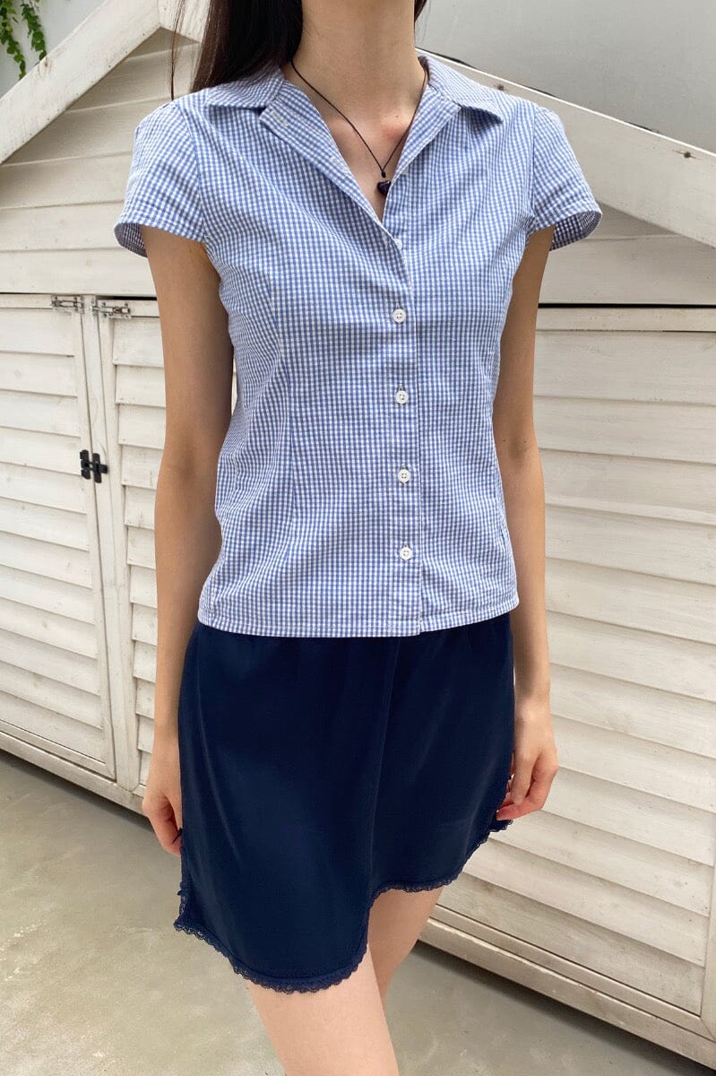 Blue and White Plaid / XS/S