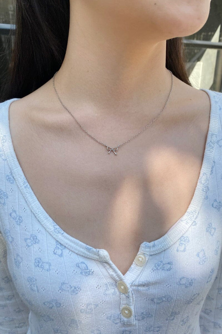 Bow Necklace | Silver
