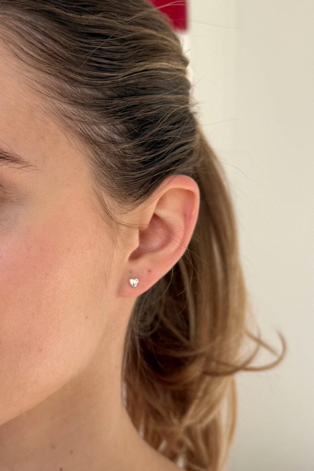 Heart Stud Earrings | Silver