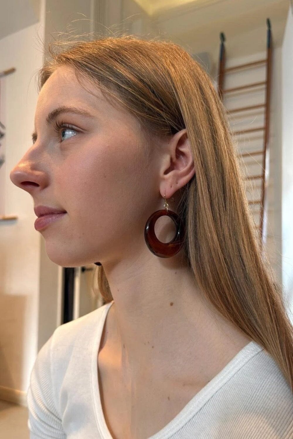 Tortoise Shell Hoops | Gold