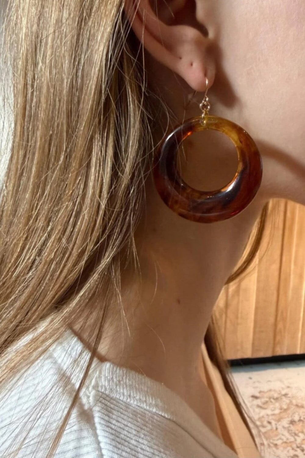 Tortoise Shell Hoops | Gold