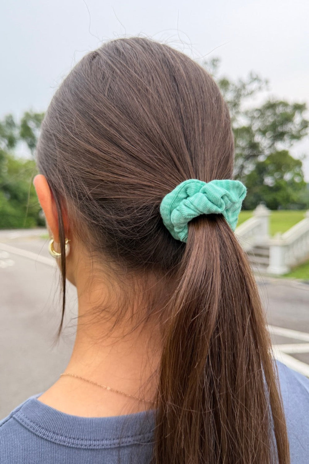Striped Srunchie | Teal Stripes