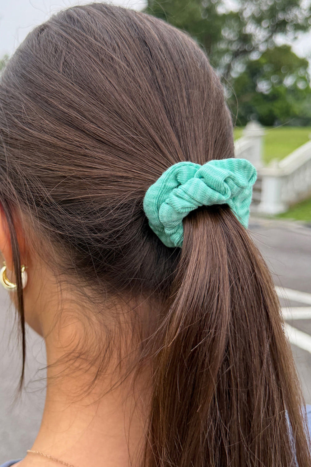Striped Srunchie | Teal Stripes