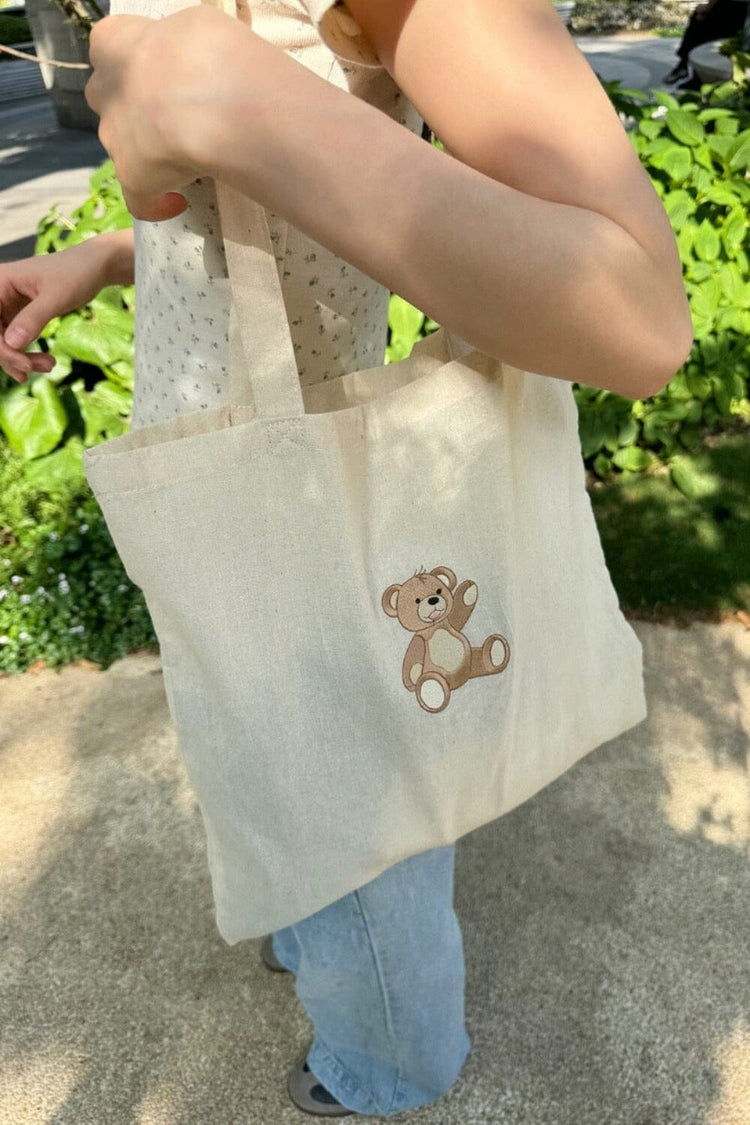 Teddy Bear Tote Bag | Ivory