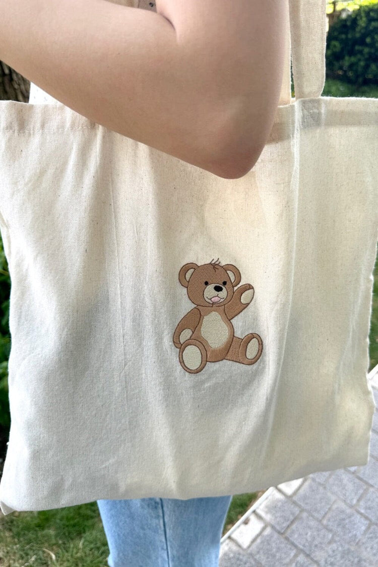 Teddy Bear Tote Bag | Ivory