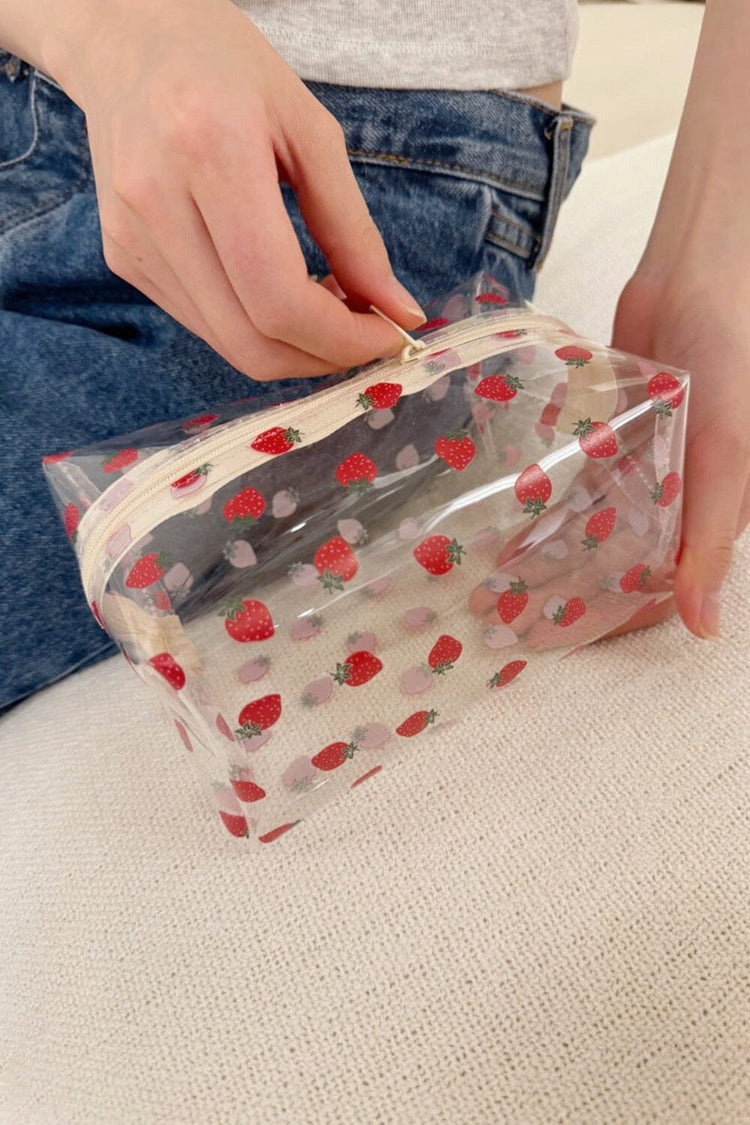 Strawberries Makeup Bag | Clear