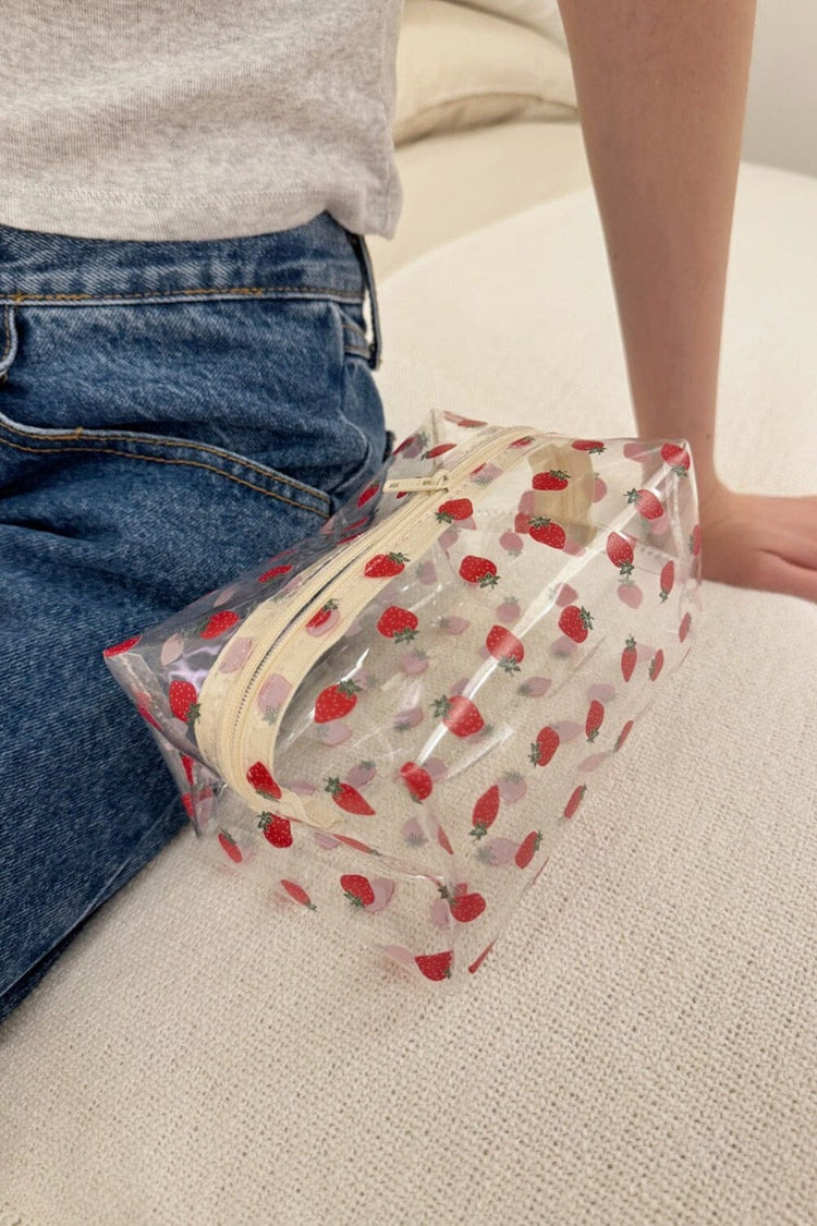 Strawberries Makeup Bag | Clear