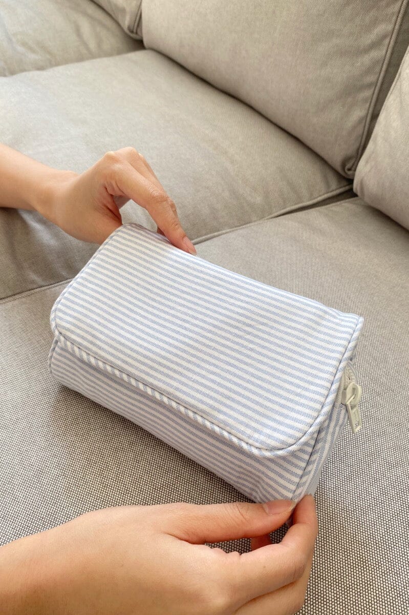 brandy melville striped leather flap backpack Stripe Makeup Bag – Brandy Melville