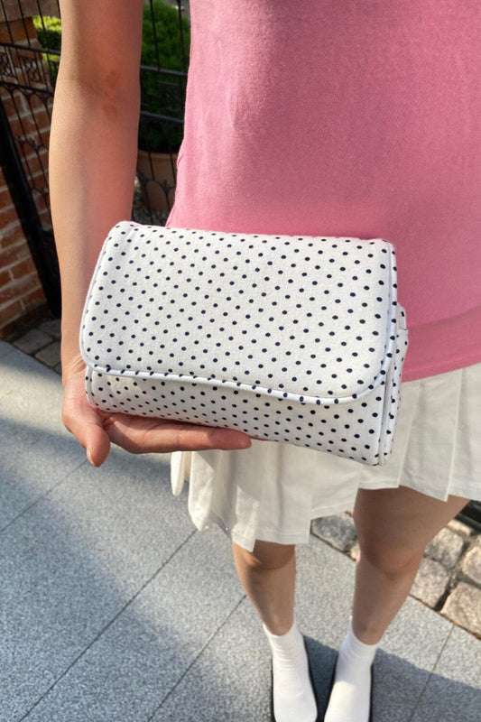 White with Black Polka Dots