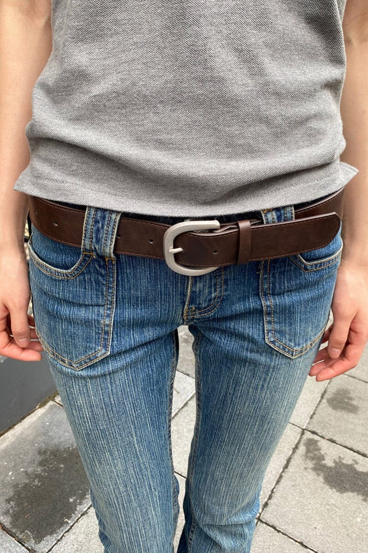 Faux Leather Buckle Belt | Silver