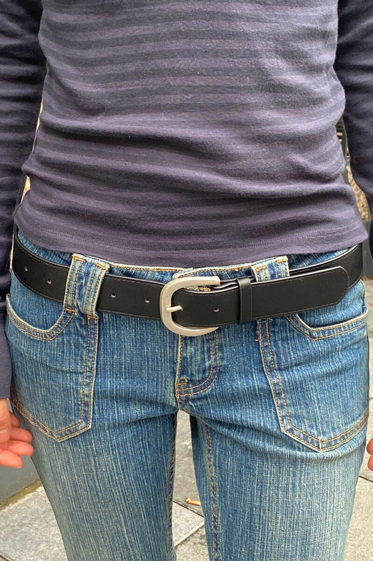 Faux Leather Buckle Belt | Silver