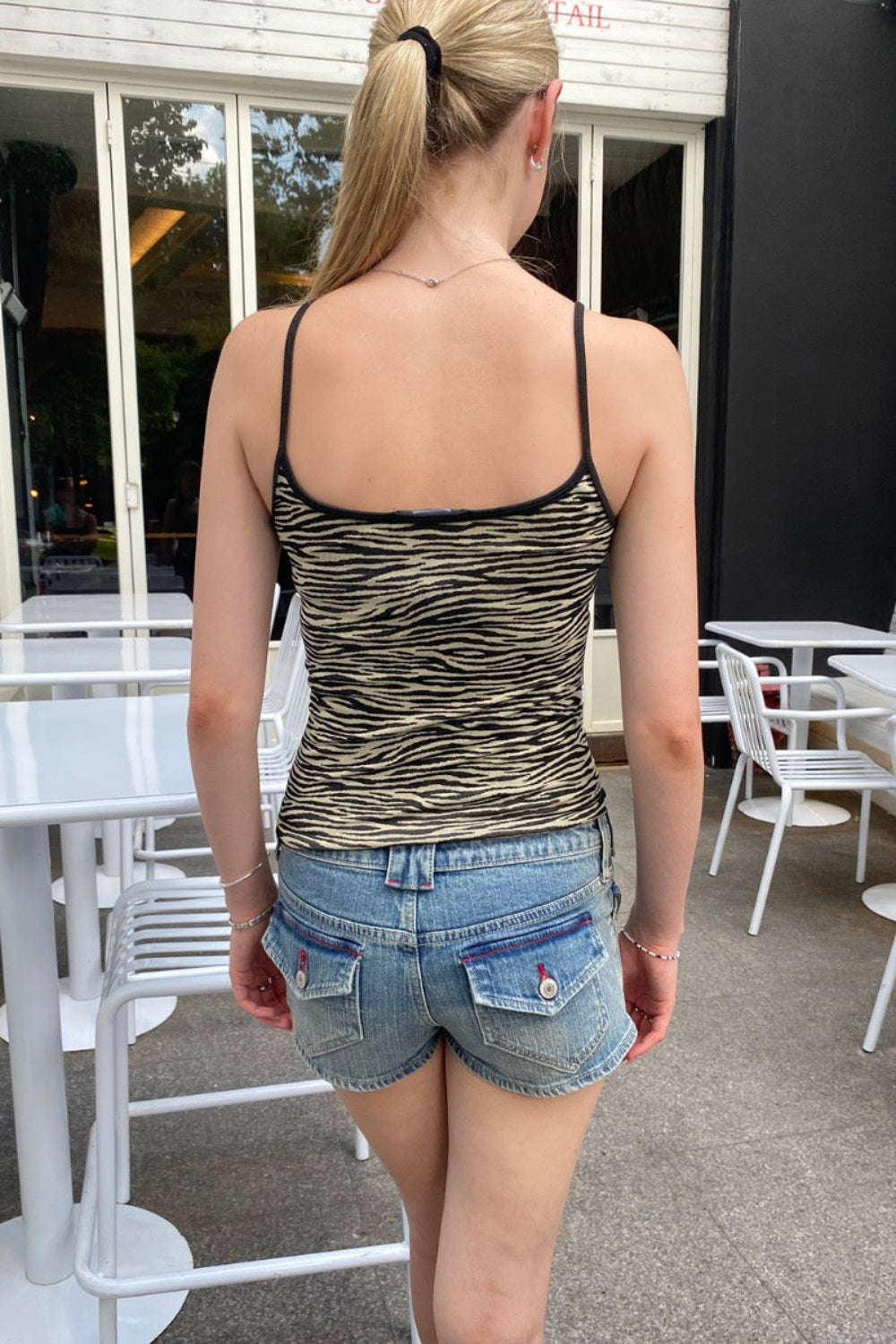 Skylar Zebra Tank | Ivory Zebra Print / XS/S