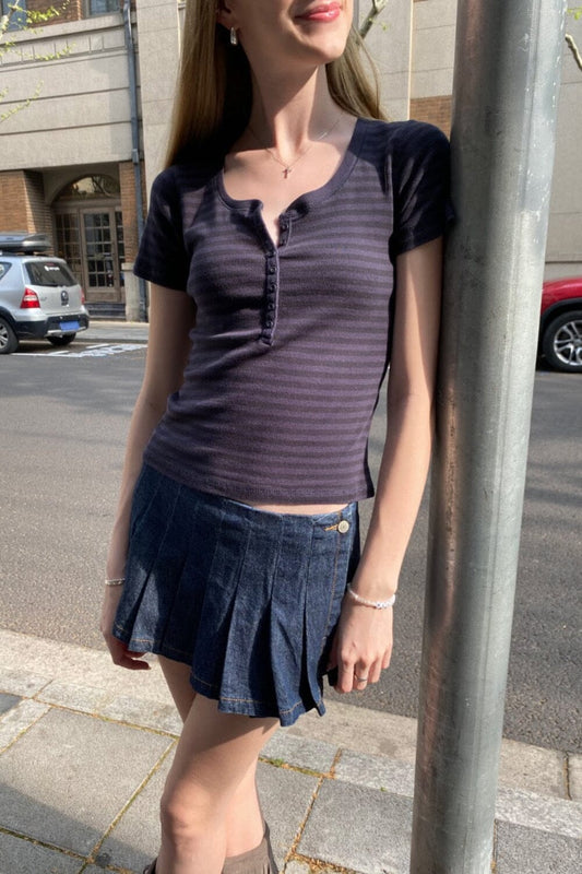 Deep Purple and Navy Stripes / XS/S