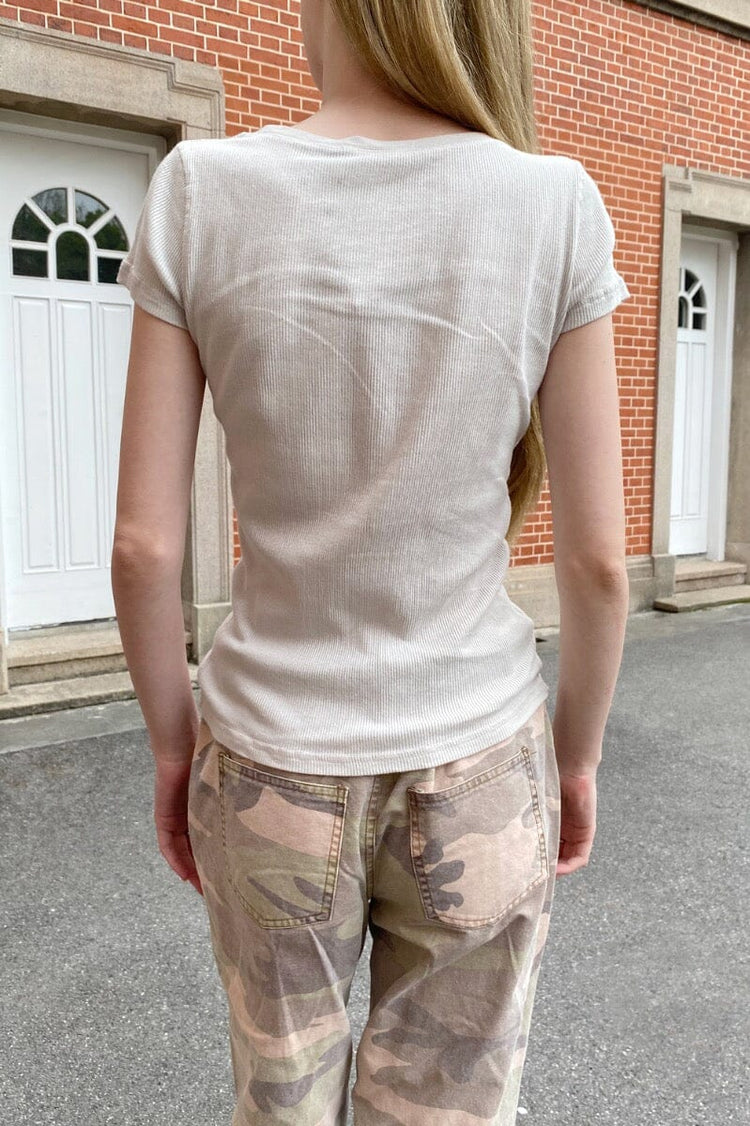 Zelly Ribbed Top | Light Silver Grey / XS/S